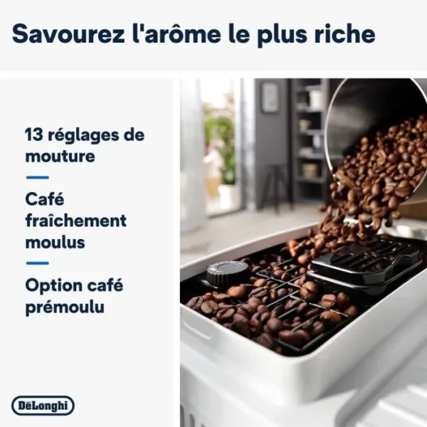 Machine expresso broyeur DELONGHI Magnifica Start ECAM220.61.W - Blanc inox - machine à café à grains – Image 3
